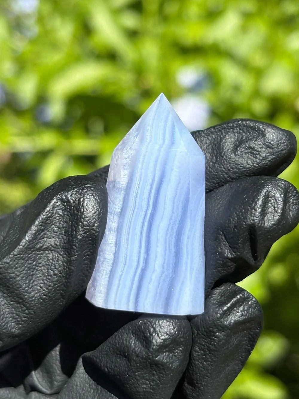 Small Blue Lace Agate Crystal Tower